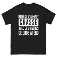 Thumbnail for T-shirt Chasse & Apéro noir - Météo du week-end