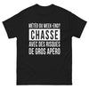 T-shirt Chasse & Apéro noir - Météo du week-end