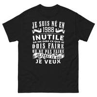 Thumbnail for T-shirt Année 1988 noir - né en 1988, libre