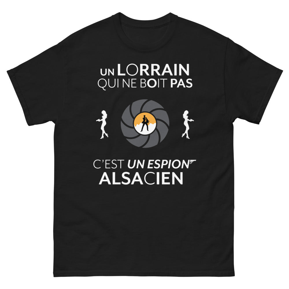 T-shirt Lorraine noir face - Un Lorrain qui ne boit pas