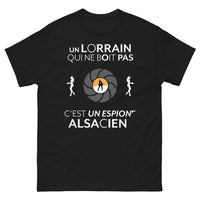 Thumbnail for T-shirt Lorraine noir face - Un Lorrain qui ne boit pas