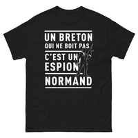 Thumbnail for T-shirt Breton espion noir - Un Breton qui ne boit pas