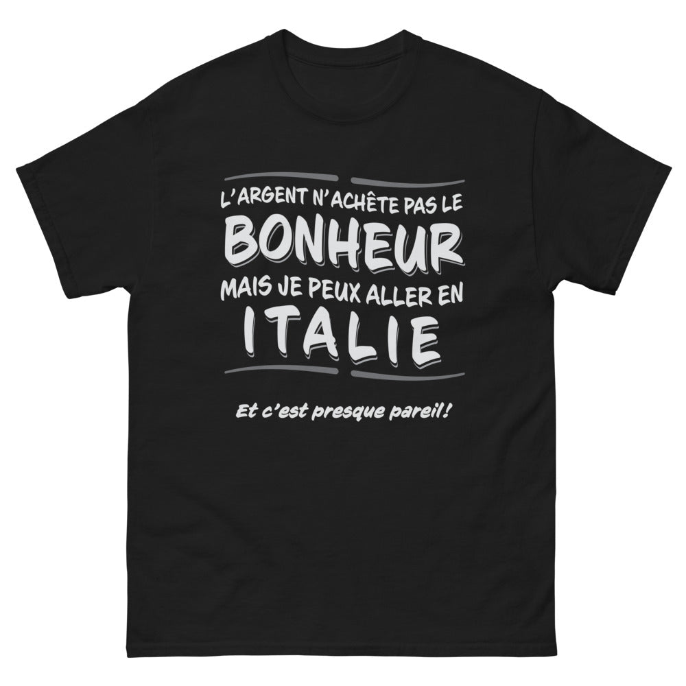 T-shirt Italie noir - L'argent n'achète pas le bonheur