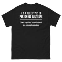 Thumbnail for T-shirt données noir - il y a deux types de personnes