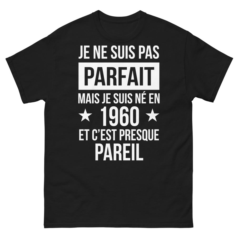 T-shirt Né en 1960 noir - parfaitement imparfait