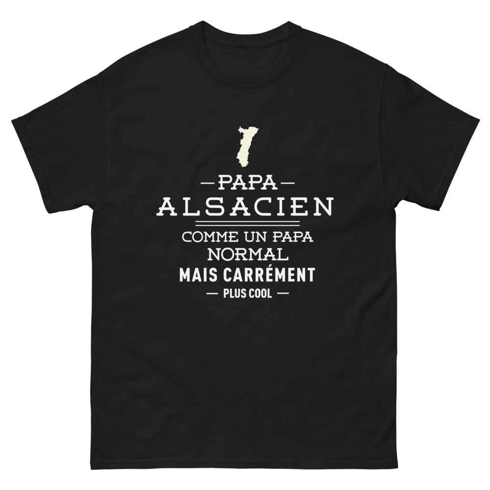 T-shirt Alsace noir - Papa Alsacien carrément plus cool