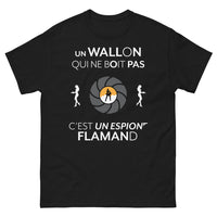Thumbnail for T-shirt Wallonie noir - Un Wallon espion Flamand