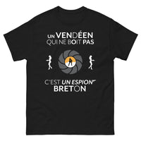 Thumbnail for T-shirt Vendéen noir - espion breton humour