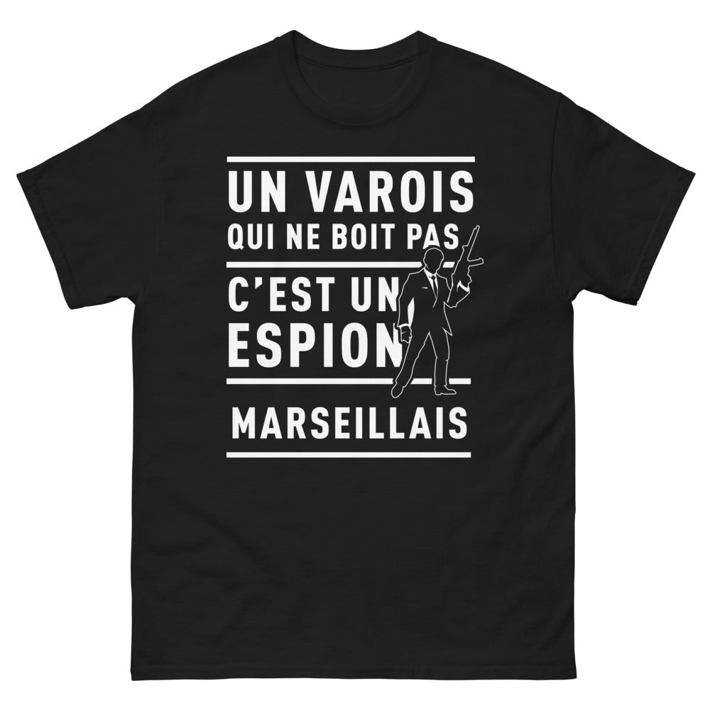 T-shirt Varois noir - espion marseillais