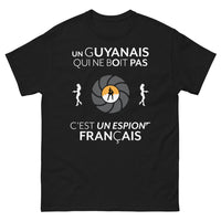 Thumbnail for T-shirt Guyanais noir - espion français humour local
