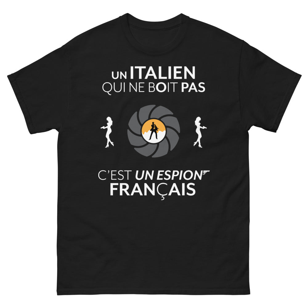 T-shirt vin italien noir - clin d'œil dolce vita