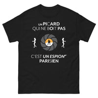 Thumbnail for T-shirt Picardie noir - Un Picard qui ne boit pas, c'est un espion parisien