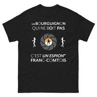 Thumbnail for T-shirt Bourguignon espion-franc-comtois noir - humour et fierté locale