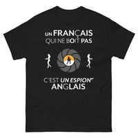 Thumbnail for T-shirt espion anglais noir - Un Français qui ne boit pas