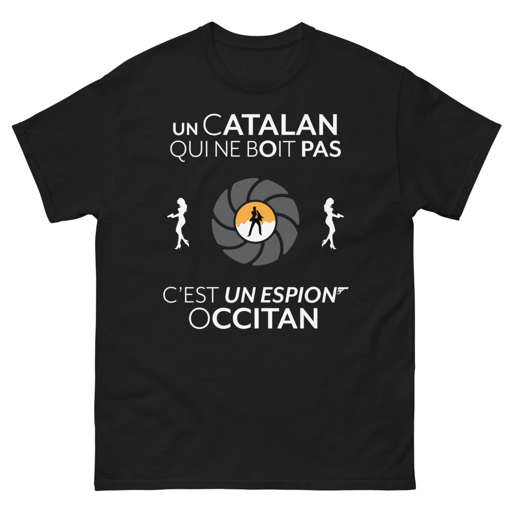T-shirt Catalan/Ocitan noir - Un Catalan qui ne boit pas