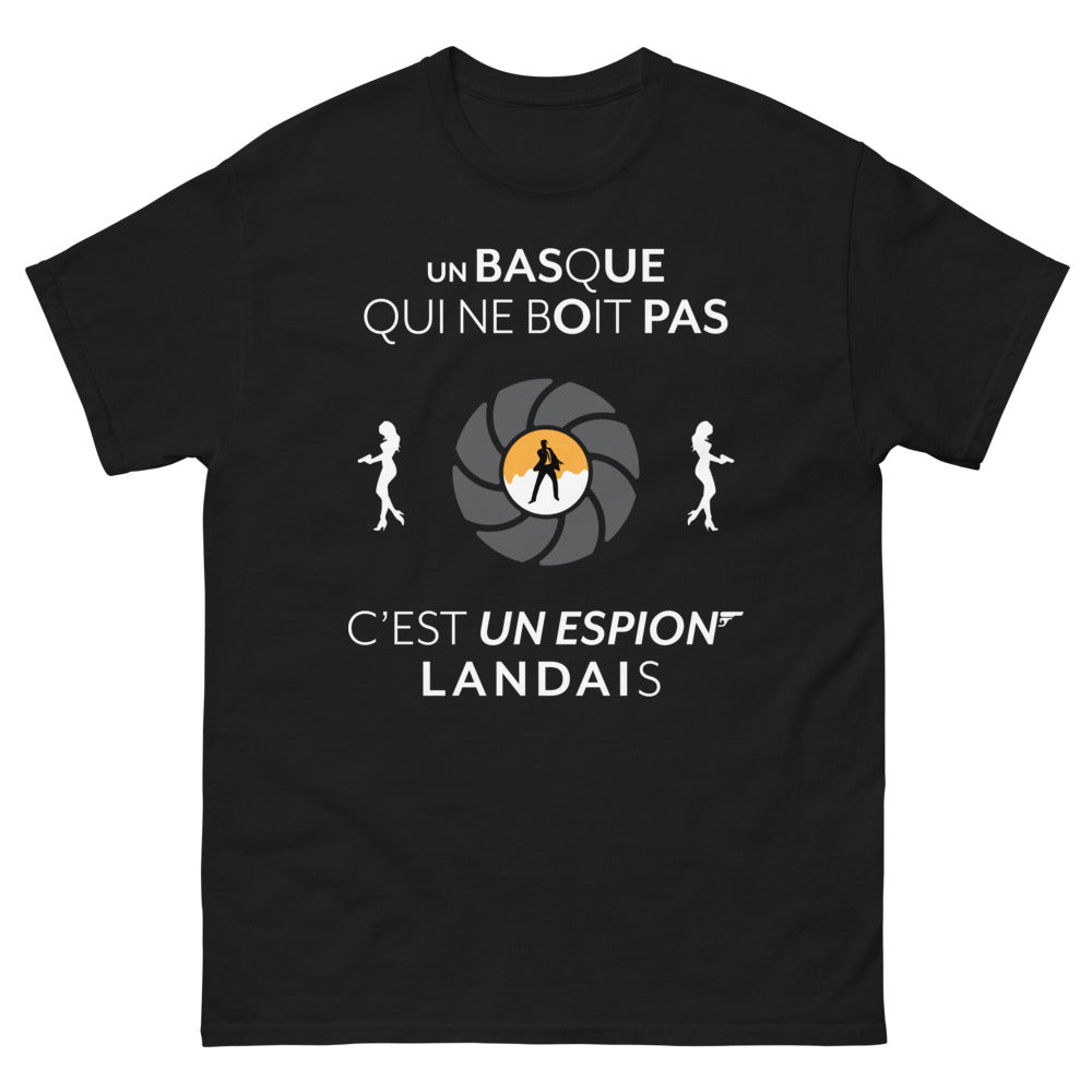 T-shirt Basque noir - Un basque qui ne boit pas