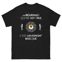 Thumbnail for T-shirt Béarnais Basque noir - Un Béarnais qui ne boit pas