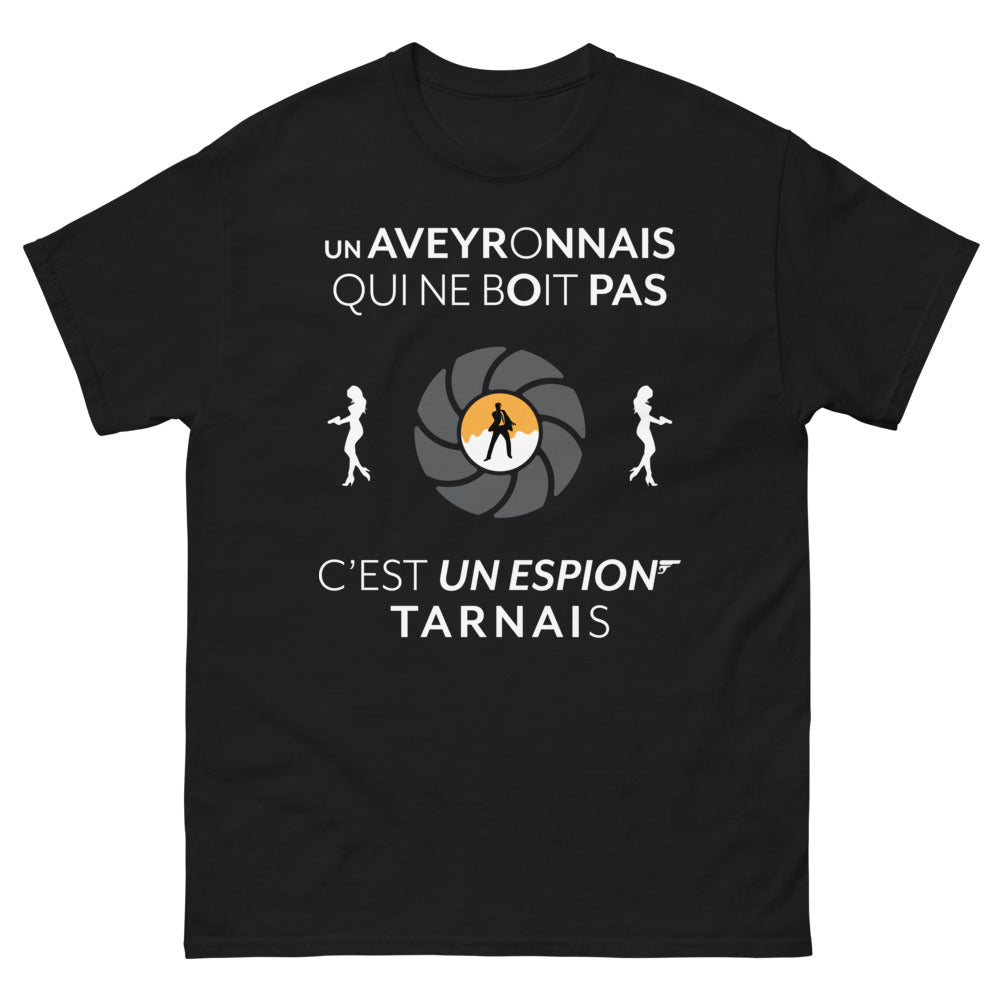 T-shirt Aveyronnais noir - Un Aveyronnais qui ne boit pas