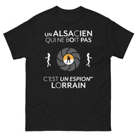 Thumbnail for T-shirt Alsacien noir - Un Alsacien qui ne boit pas, c'est un espion Lorrain