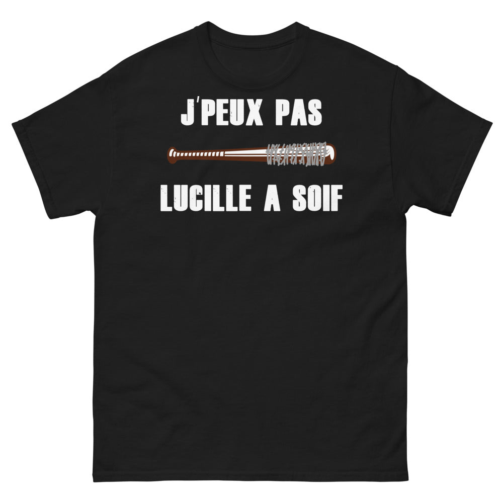 T-shirt humour français noir - J'peux pas, Lucille a soif