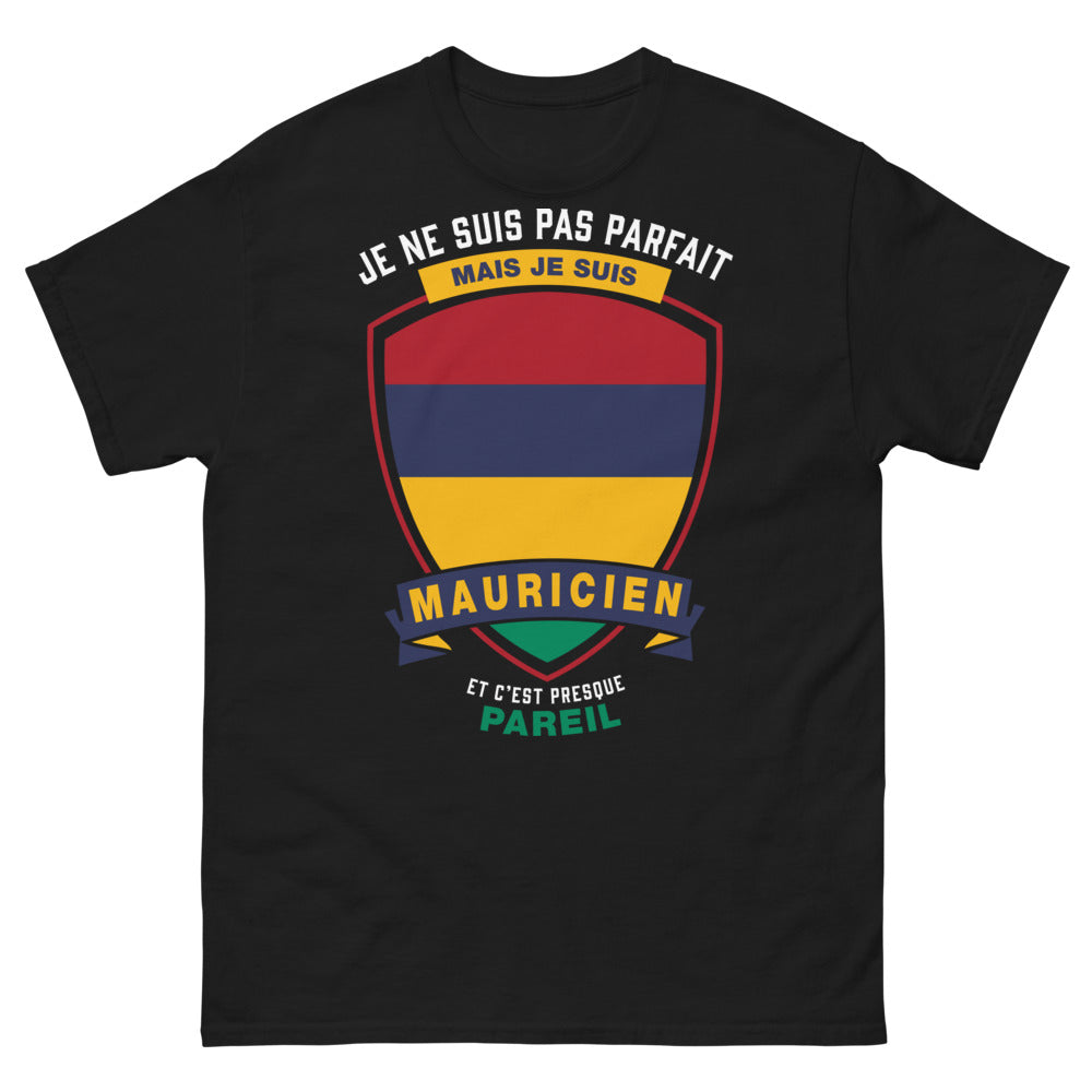 T-shirt Mauricien noir face - je ne suis pas parfait