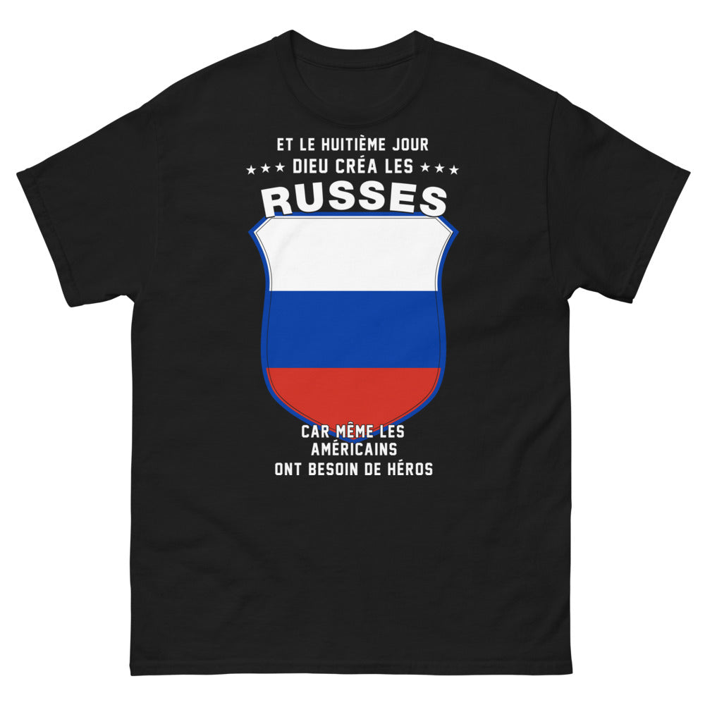 T-shirt Russes noir - humour et fierté