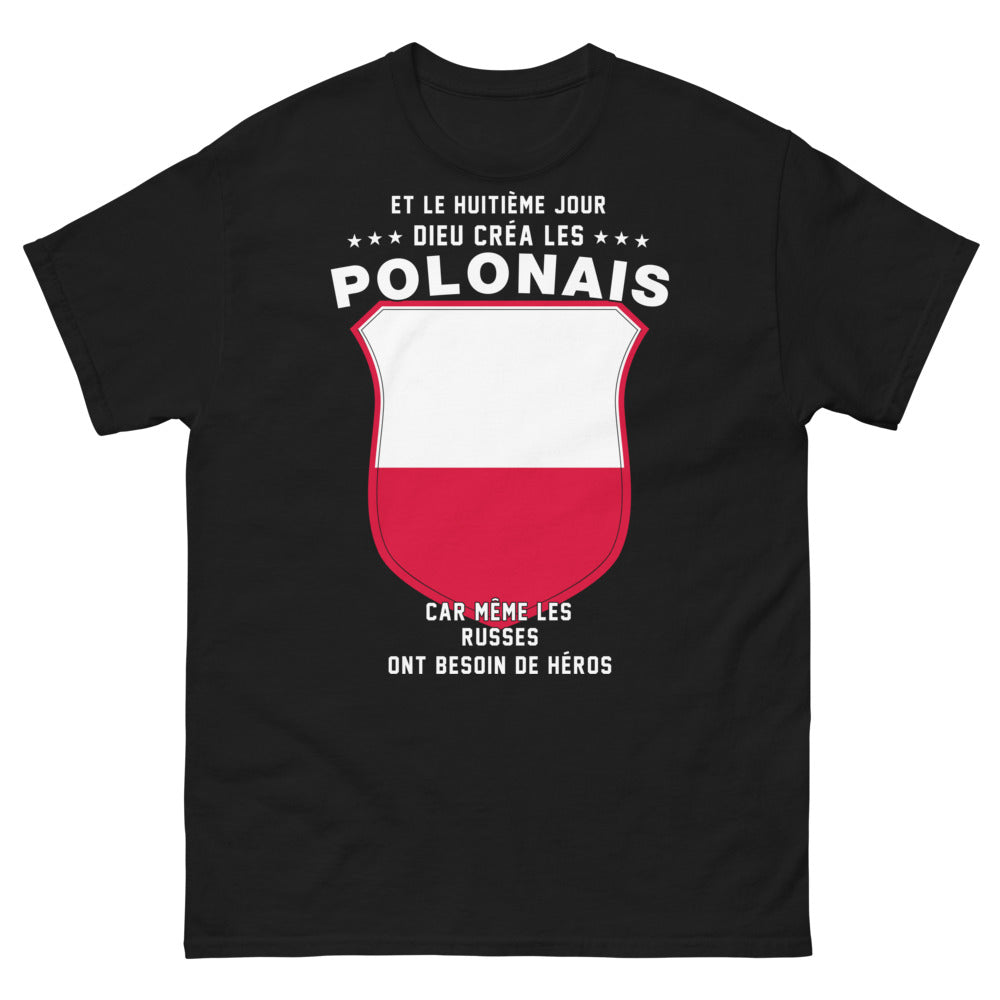T-shirt Héros polonais noir - citation humoristique polonaise