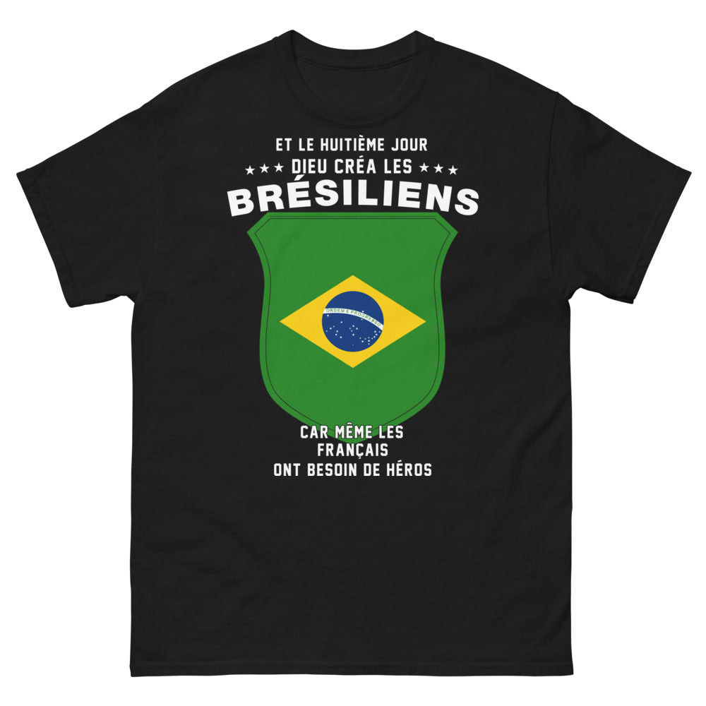 T-shirt Brésilien noir - héros et humour
