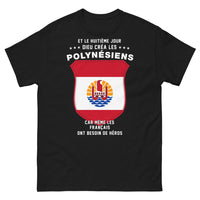 Thumbnail for T-shirt Polynésiens noir - Le Huitième Jour, Dieu créa les Polynésiens