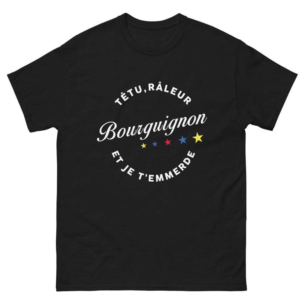 T-shirt Bourguignon noir face - Bourguignon têtu et râleur