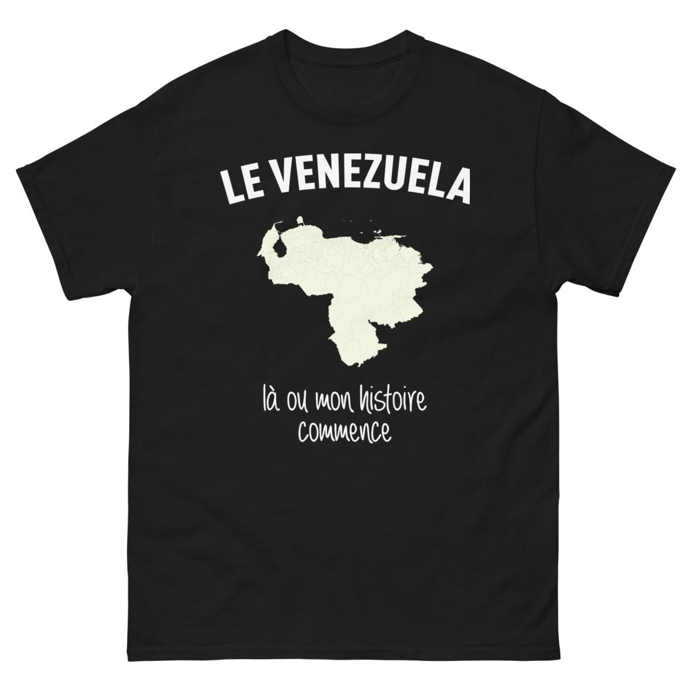 T-shirt Venezuela noir - là où mon histoire commence