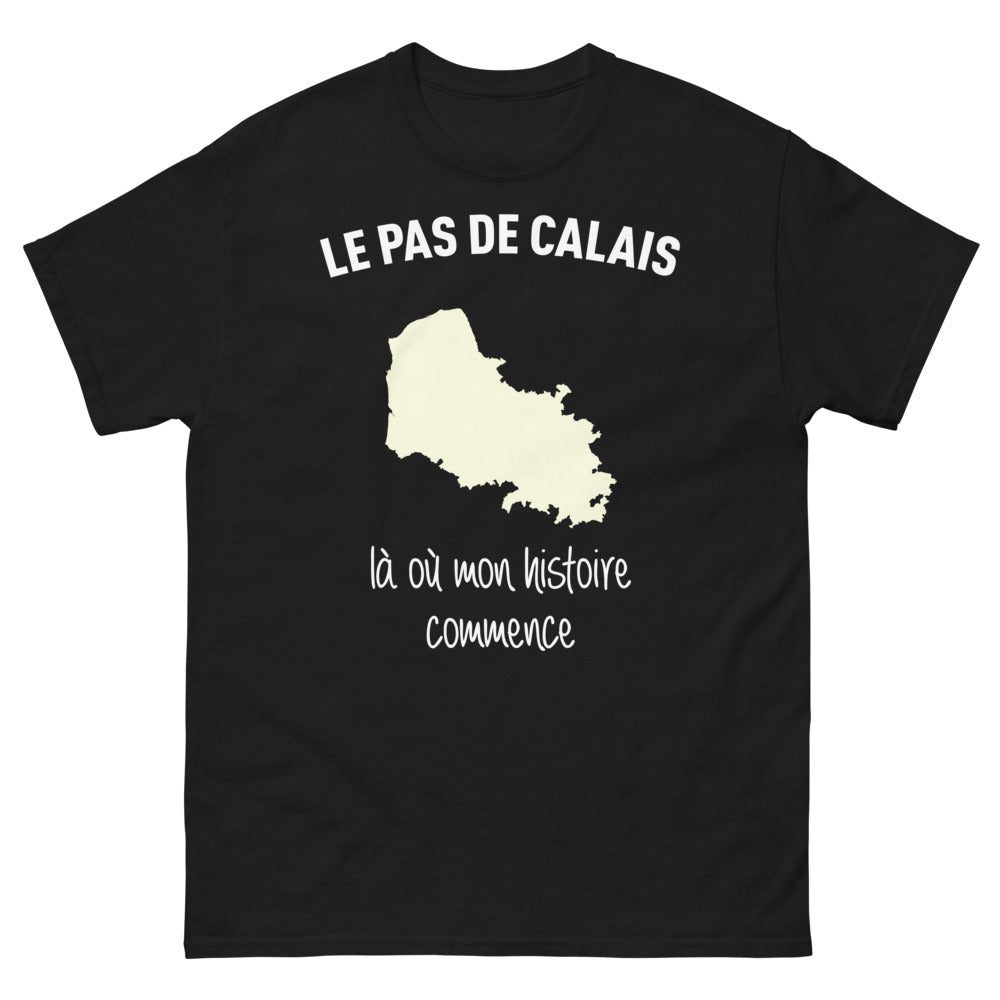 T-shirt Pas-de-Calais noir - Là où mon histoire commence