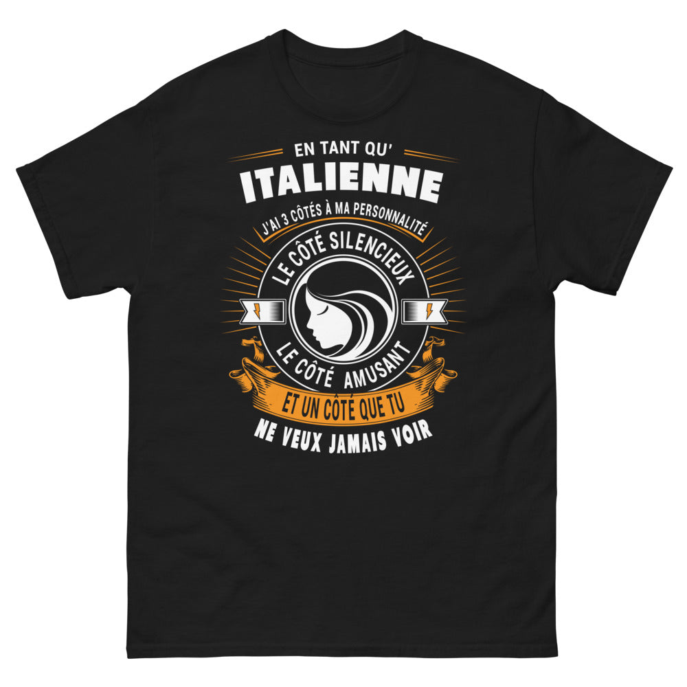 T-shirt Italiennes noir - facettes et espresso