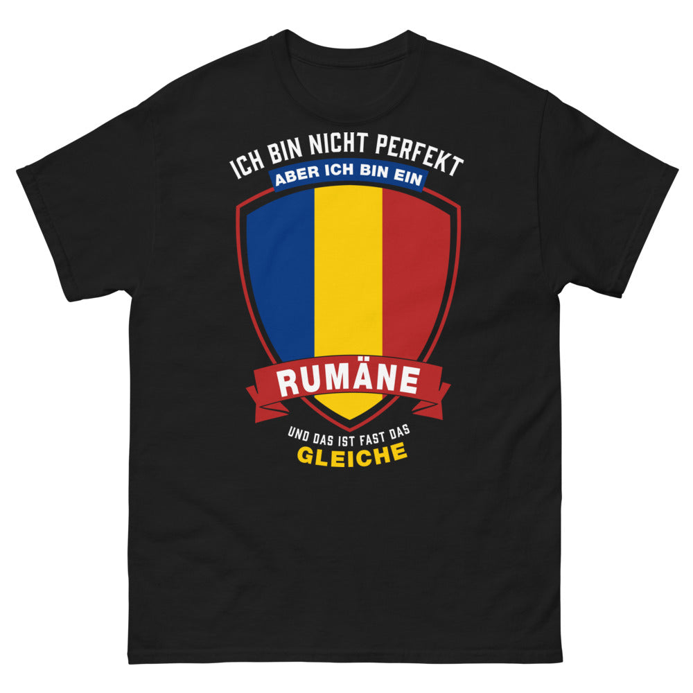 T-shirt roumain noir - Ich bin nicht perfekt, aber Rumäne