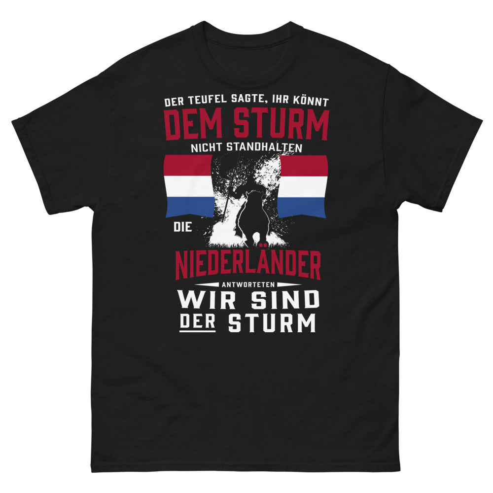 T-shirt néerlandais Sturm noir - la tempête néerlandaise