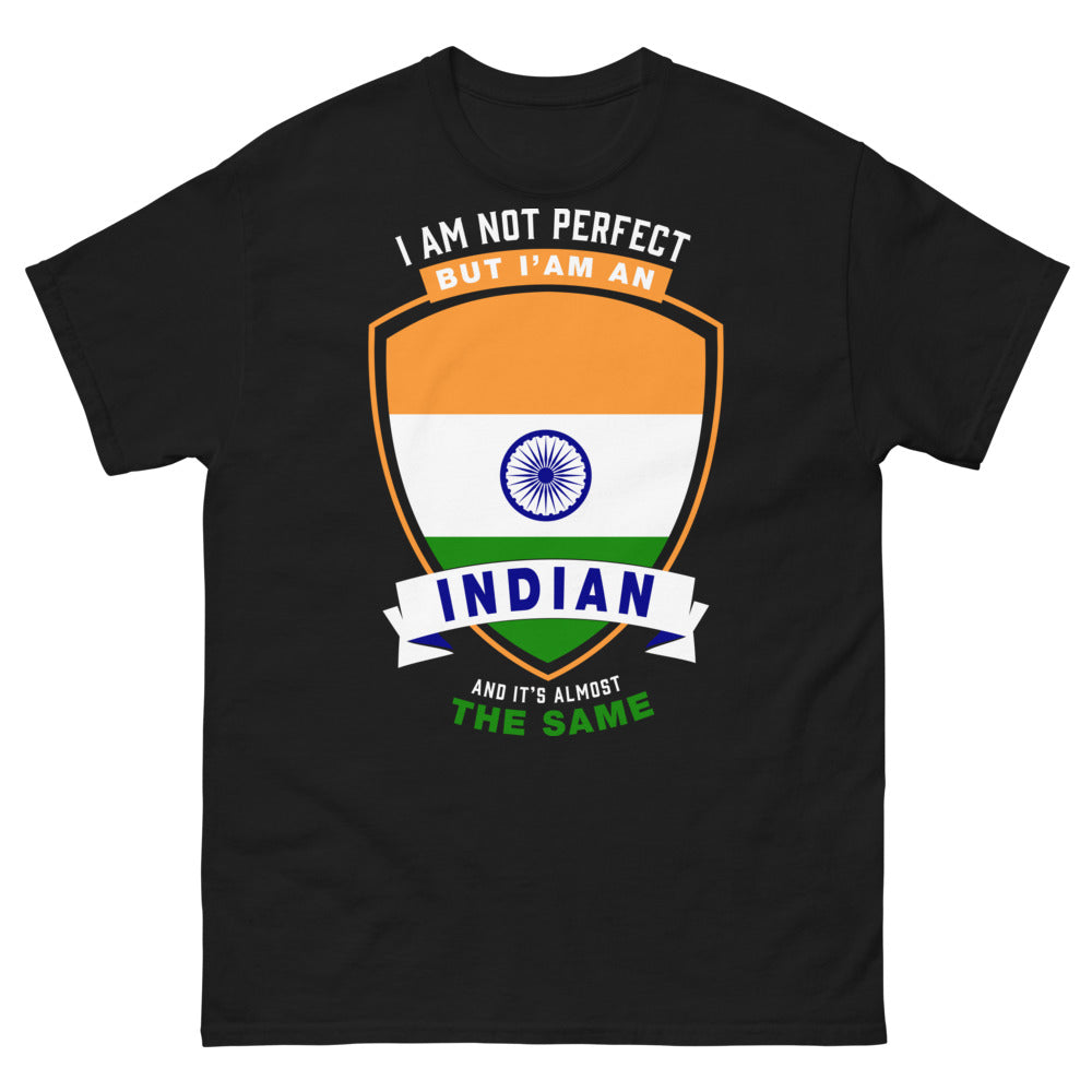 T-shirt indien noir - I Am Not Perfect, But I Am An Indian - Almost the Same