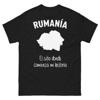 Thumbnail for T-shirt Roumanie noir - Rumania, el lugar donde comienza mi historia