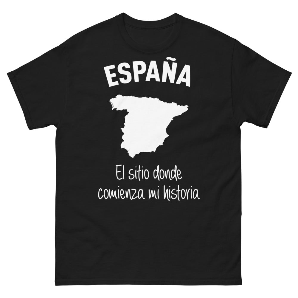 T-shirt Espagne noir - Espagne où commence mon histoire
