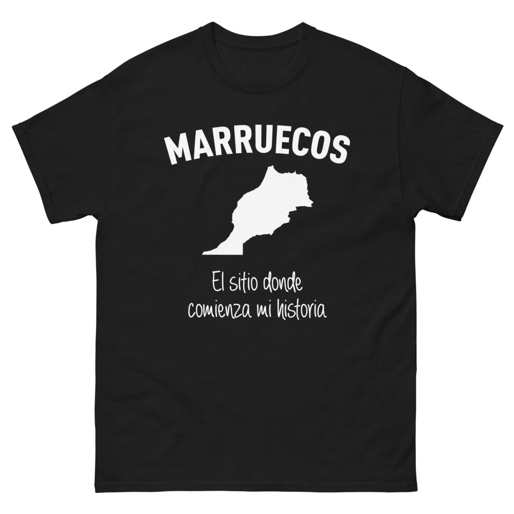 T-shirt Marruecos noir - lieu où commence mon histoire