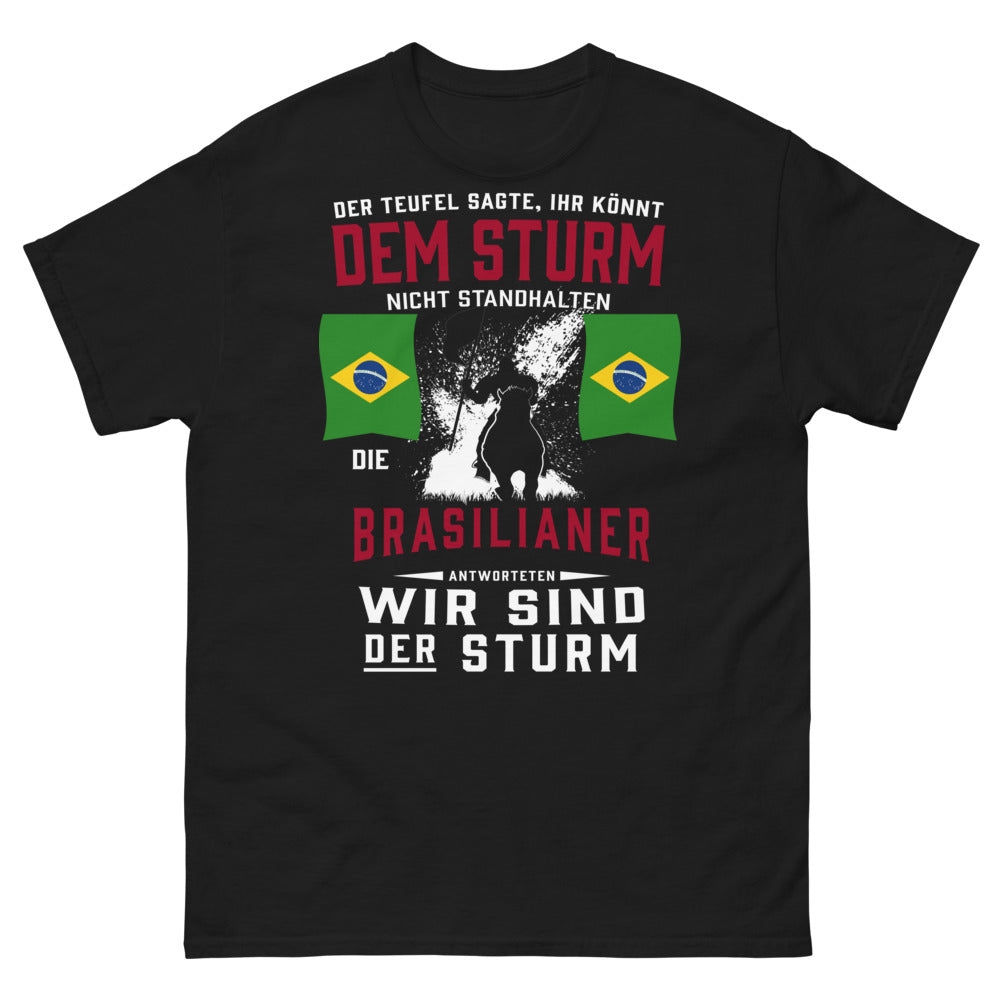 Brasilianische Weisheit Marineblau T-Shirt - Wir sind der Sturm