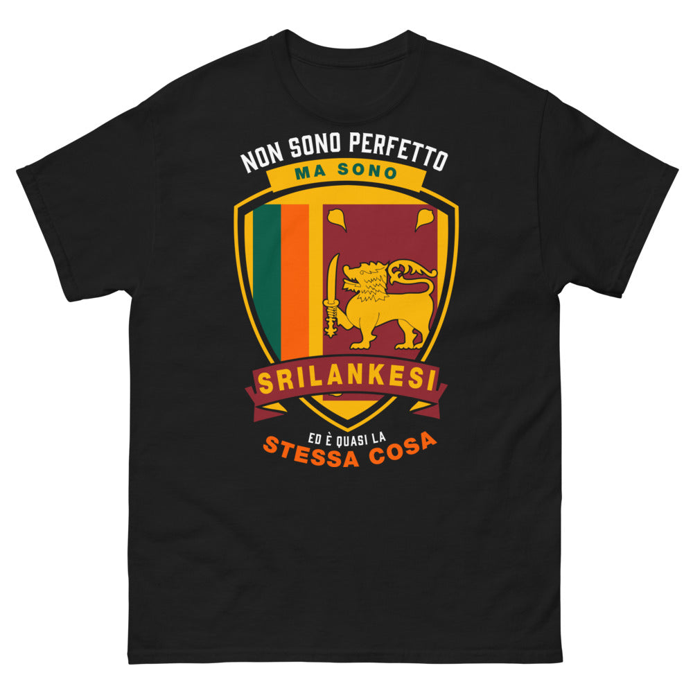 T-Shirt Sri Lanka nera - testo autoironico