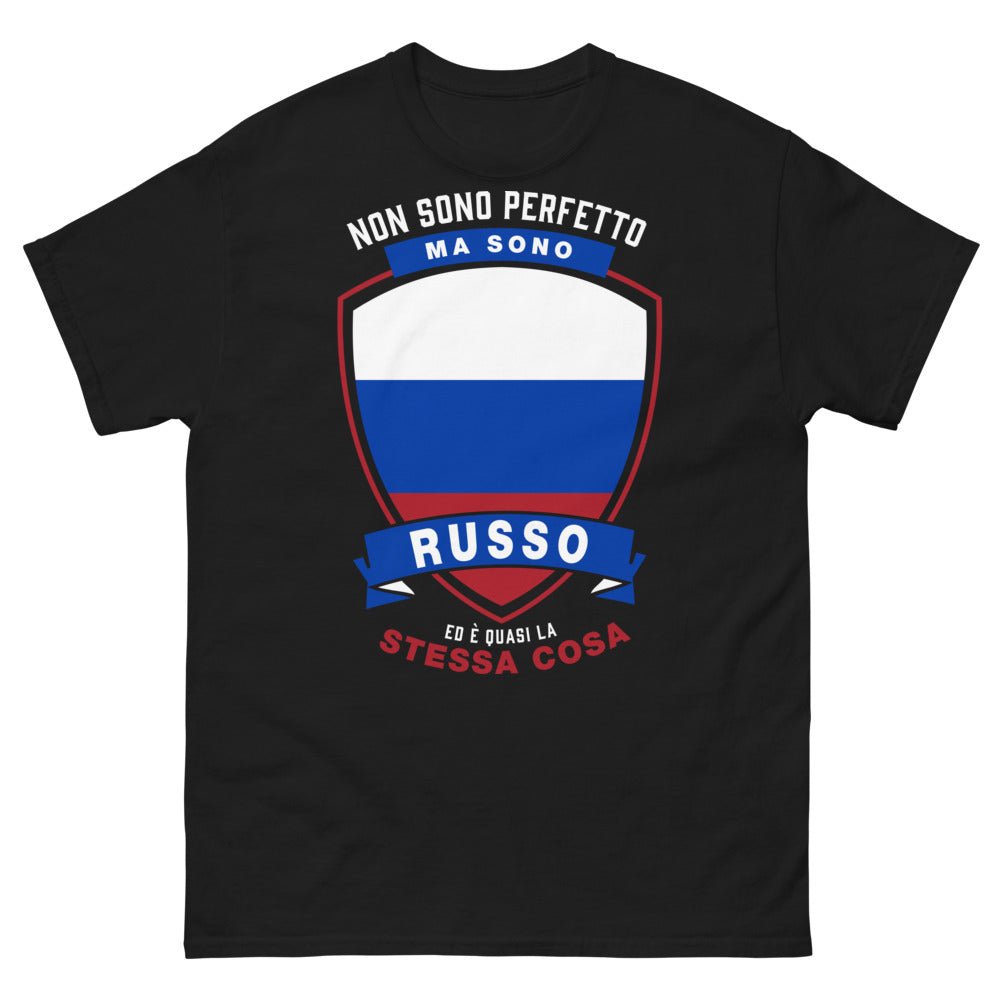 T-shirt russo nero - Non sono perfetto ma sono russo