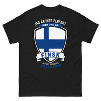 Thumbnail for T-shirt finlandaise noir - Je ne suis pas parfait, mais finlandais
