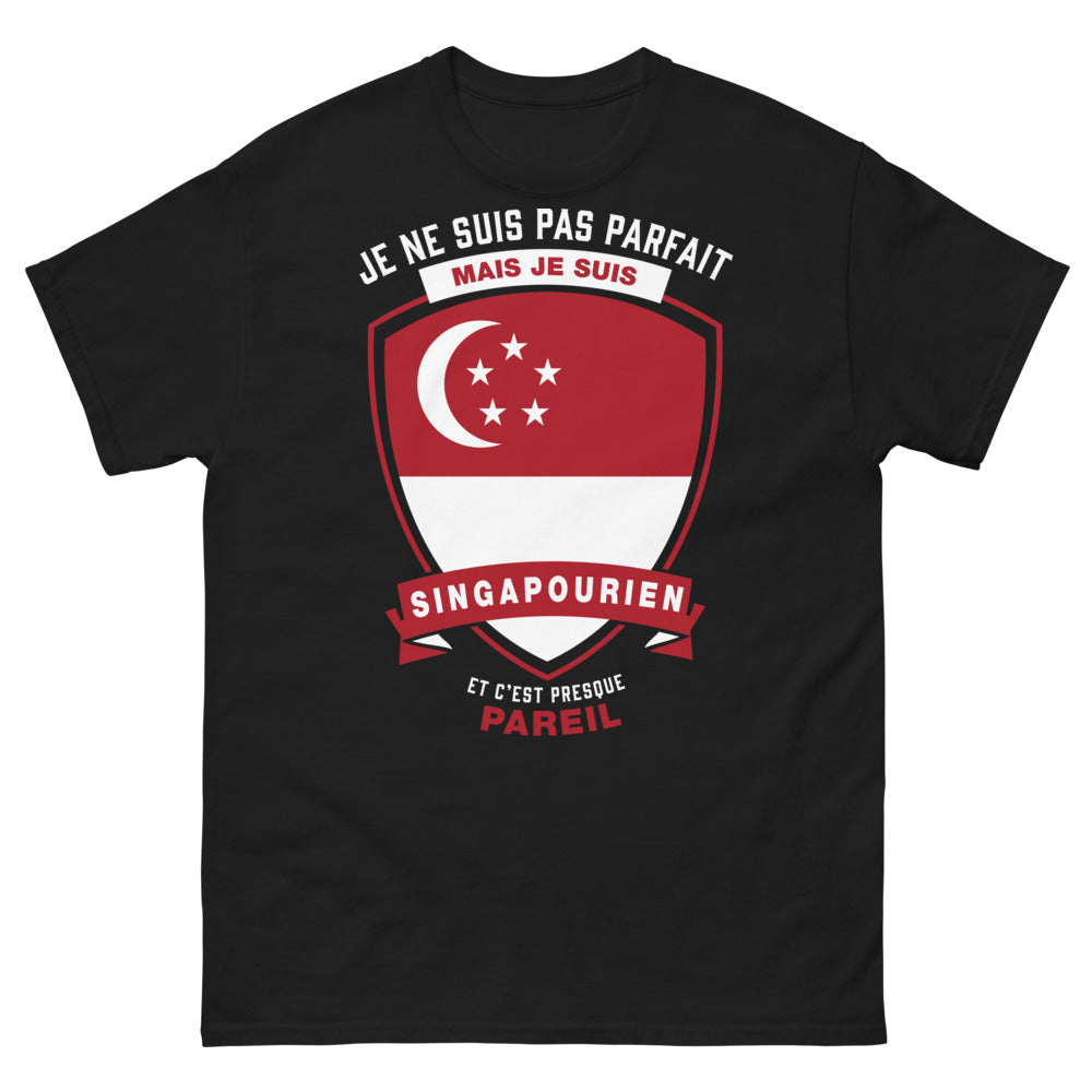T-shirt Singapourien noir - je suis singapourien