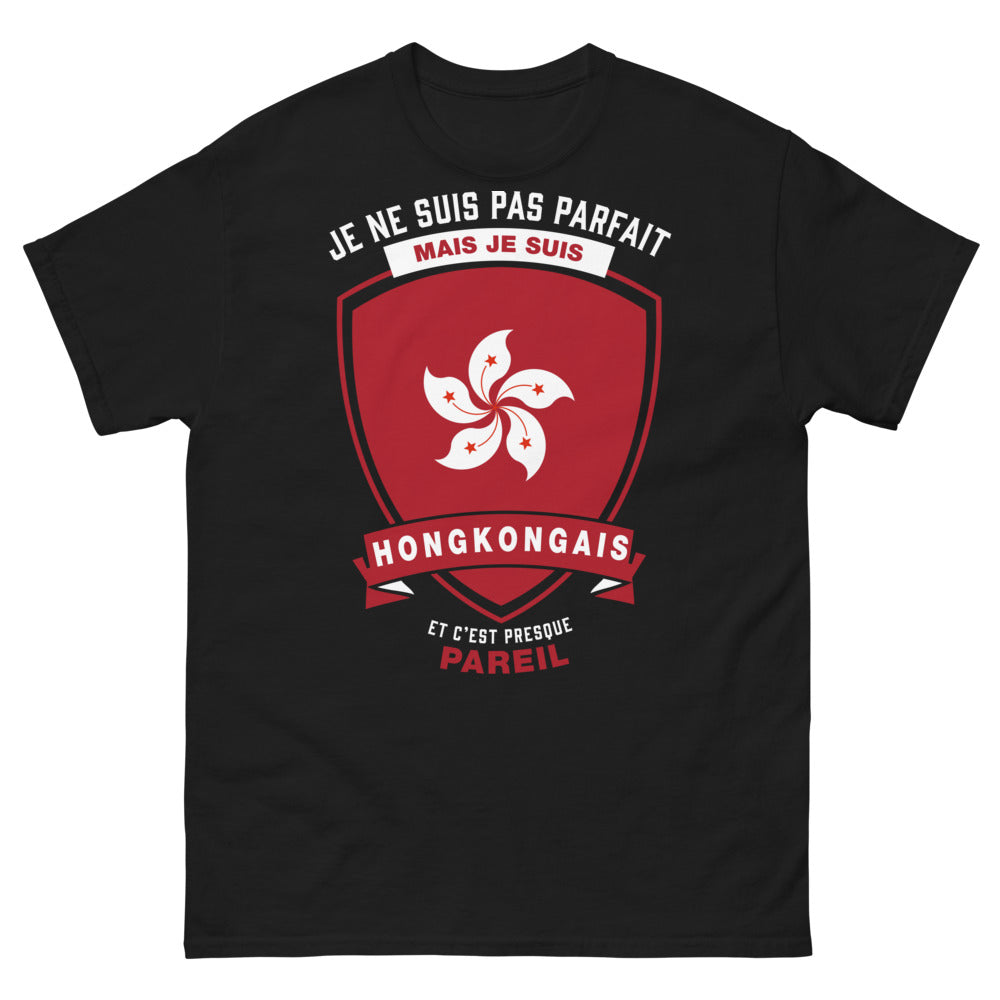 T-shirt Hongkongais noir - je ne suis pas parfait mais je suis hongkongais