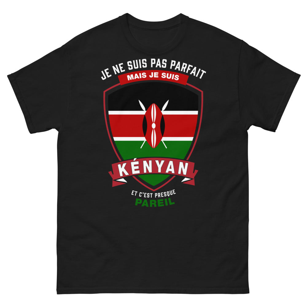 T-shirt Kenyan noir - Je ne suis pas parfait mais je suis Kenyan