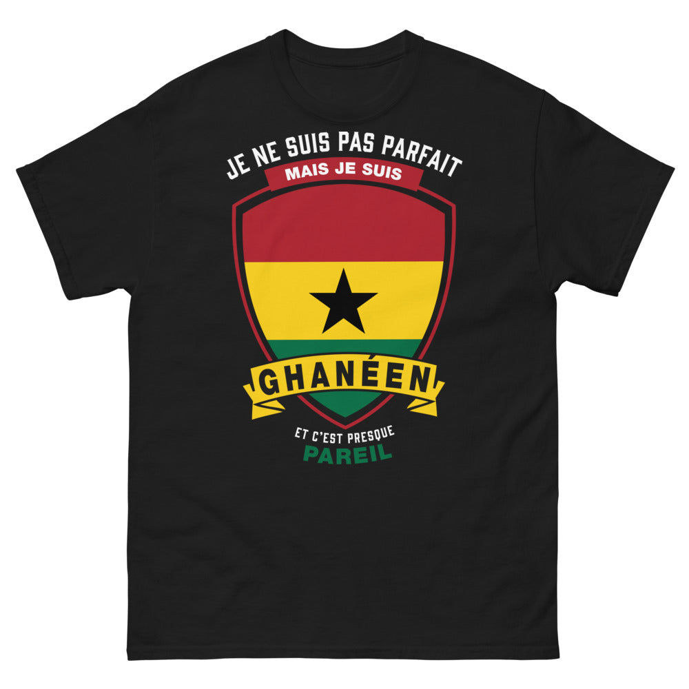 T-shirt Ghanéen noir - Je ne suis pas parfait mais je suis Ghanéen