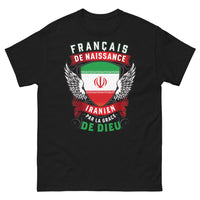 Thumbnail for T-shirt Français de naissance Iranien noir - double culture