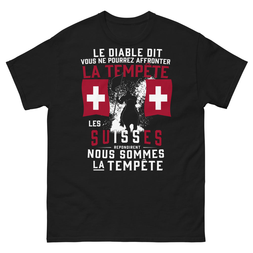 T-shirt Suisse noir - tempête rebelle