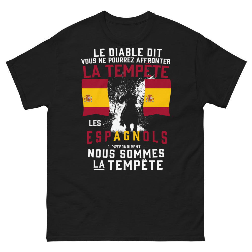 T-shirt Espagnols noir - tempête indomptable